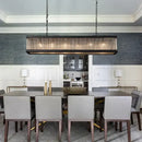 Retro black decorbites crystal rectangle chandelier for dining room