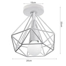 Retro black geometric metal ceiling light fixture kitchen glass shade