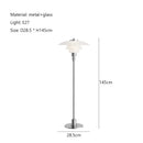 Retro black glass shade led floor lamp living room white layered shade