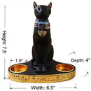 Retro black & gold cat goddess candle holder living room decor