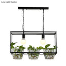 DecorBites™ Retro Metal Rectangle Island Ceiling Light - Black/Gold Dining Room LED Suspension Lamp