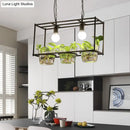 DecorBites™ Retro Metal Rectangle Island Ceiling Light - Black/Gold Dining Room LED Suspension Lamp