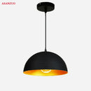 DecorBites™ Black Pot Cover Semicircle Retro Droplight for Bar Cafe Bedroom Restaurant