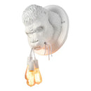 Retro black gorilla resin wall sconce bedroom dual filament lamp