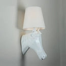 Retro black horse wall lamp bedroom ceramic sconce