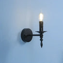 Retro black iron art wall lamp living room candle sconce