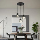 Retro black iron frame pendant light kitchen geometric cage