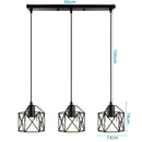 Retro black iron frame pendant light kitchen geometric cage