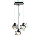 Retro black iron frame pendant light kitchen geometric cage