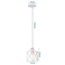 Retro black iron frame pendant light kitchen geometric cage
