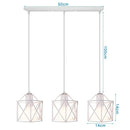 Retro black iron frame pendant light kitchen geometric cage