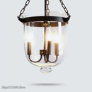 Retro black metal glass bucket pendant light dining room three bulb