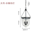 Retro black metal glass bucket pendant light dining room three bulb