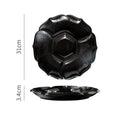Retro black speckled ceramic dinner plate dining room serving platter