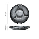 Retro black speckled ceramic dinner plate dining room serving platter