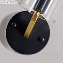 DecorBites™ Retro Black Tube Wall Light with Transparent Glass Sconce - Brass Arm Fixture