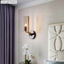 DecorBites™ Retro Black Tube Wall Light with Transparent Glass Sconce - Brass Arm Fixture