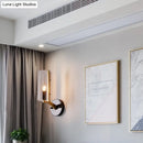 DecorBites™ Retro Black Tube Wall Light with Transparent Glass Sconce - Brass Arm Fixture
