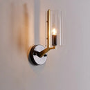 DecorBites™ Retro Black Tube Wall Light with Transparent Glass Sconce - Brass Arm Fixture