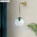 DecorBites™ Retro Glass Globe Wall Lamp: Pink/Yellow/Blue with Brass Finish