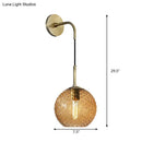 DecorBites™ Retro Glass Globe Wall Lamp: Pink/Yellow/Blue with Brass Finish