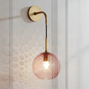 DecorBites™ Retro Glass Globe Wall Lamp: Pink/Yellow/Blue with Brass Finish