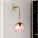 DecorBites™ Retro Glass Globe Wall Lamp: Pink/Yellow/Blue with Brass Finish