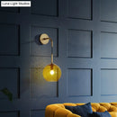 DecorBites™ Retro Glass Globe Wall Lamp: Pink/Yellow/Blue with Brass Finish