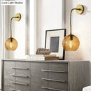 DecorBites™ Retro Glass Globe Wall Lamp: Pink/Yellow/Blue with Brass Finish