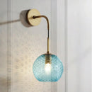 DecorBites™ Retro Glass Globe Wall Lamp: Pink/Yellow/Blue with Brass Finish