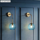 DecorBites™ Retro Glass Globe Wall Lamp: Pink/Yellow/Blue with Brass Finish