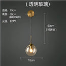 Retro brass and amber decorbites glass ball wall lamp bathroom sconce