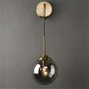 Retro brass and amber decorbites glass ball wall lamp bathroom sconce