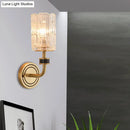 Retro brass and black crystal wall light living room e12 e14 base