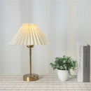 Retro brass and cream adjustable pleated table lamp bedroom light