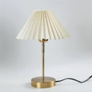 Retro brass and cream adjustable pleated table lamp bedroom light