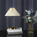 Retro brass and cream adjustable pleated table lamp bedroom light