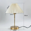 Retro brass and cream adjustable pleated table lamp bedroom light