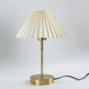 Retro brass and cream adjustable pleated table lamp bedroom light
