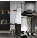 Retro brass and glass led pendant light – dining room filament lamp