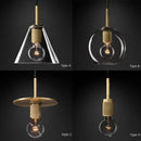 Retro brass and glass led pendant light – dining room filament lamp