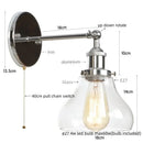 Retro brass and glass wall sconce bedroom gold led wall light