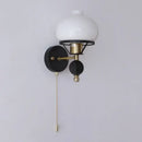 Retro brass & black french wall lamp – bedroom globe light