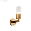 DecorBites™ Retro Crystal Ribbed Wall Lamp with Brass Flush Sconce for Living Room - 1/2 Lights
