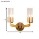 DecorBites™ Retro Crystal Ribbed Wall Lamp with Brass Flush Sconce for Living Room - 1/2 Lights