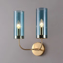 DecorBites™ Retro Brass Sconce Wall Mount Lamp with Cylindrical Glass Shade – 1/2 Light Fixture for Living Room