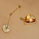 Retro brass swing arm wall sconce bedroom adjustable light fixture