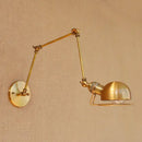 Retro brass swing arm wall sconce bedroom adjustable light fixture