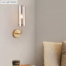 DecorBites™ Retro Brass Sconce Wall Mount Lamp with Cylindrical Glass Shade – 1/2 Light Fixture for Living Room