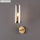 DecorBites™ Retro Brass Sconce Wall Mount Lamp with Cylindrical Glass Shade – 1/2 Light Fixture for Living Room